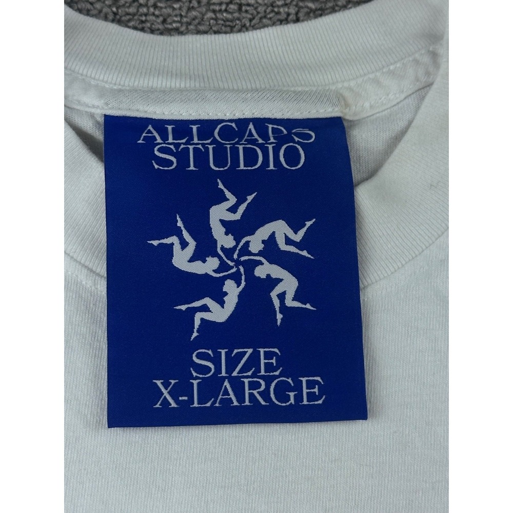 Allcaps Studio T-Shirt Men XL White Long Sleeve Tangible Ideas Sign Print Art - Picture 3 of 8